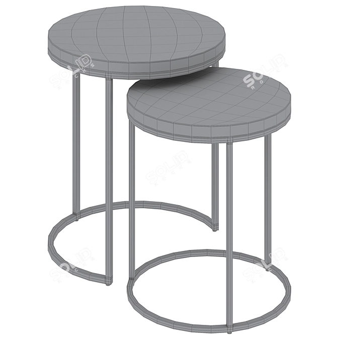 Sleek Argento Arielle Nesting Tables 3D model image 5