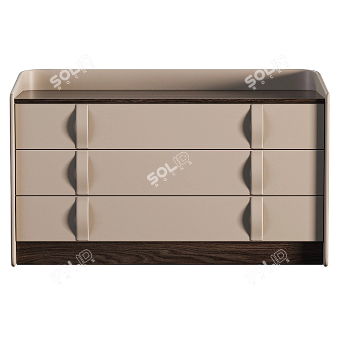 Elegant Flou Dresser in Ebony 3D model image 2