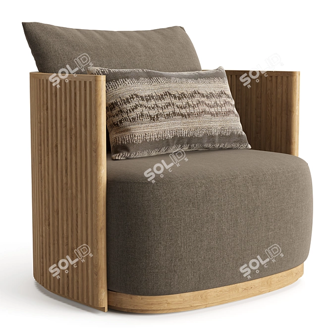 Teak Byron Lounge Chair - Restoration Hardware 3D model image 1