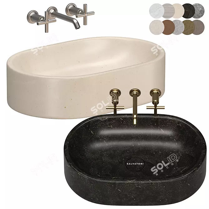 Luxury SALVATORI Balnea Washbasin Set 3D model image 2