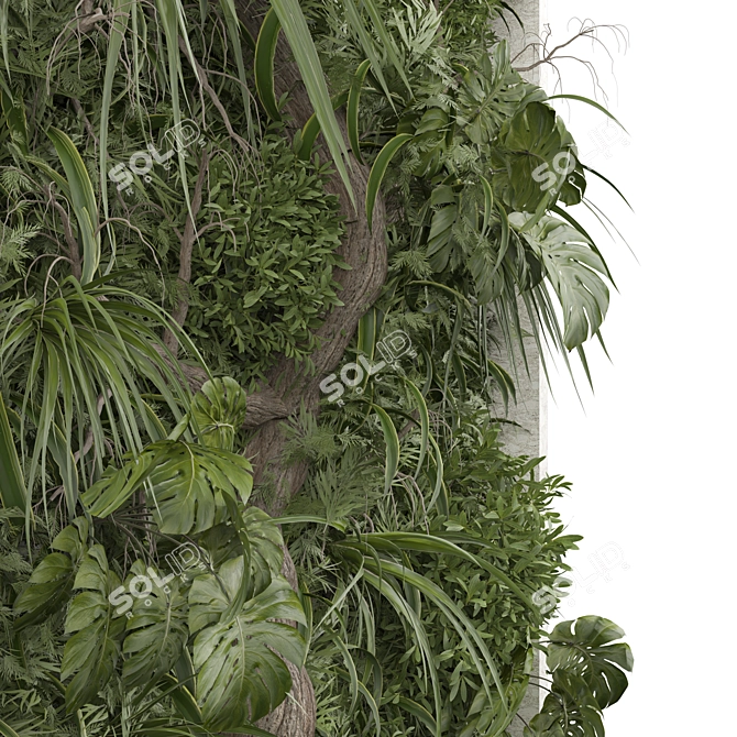 3D Vertical Wall Garden Model 3D model image 3