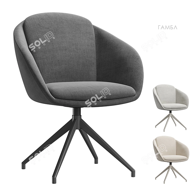  Scandi Style Upholstered Dining Chair 3D model image 2
