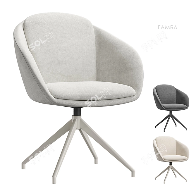  Scandi Style Upholstered Dining Chair 3D model image 5