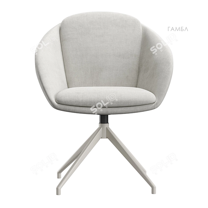  Scandi Style Upholstered Dining Chair 3D model image 6