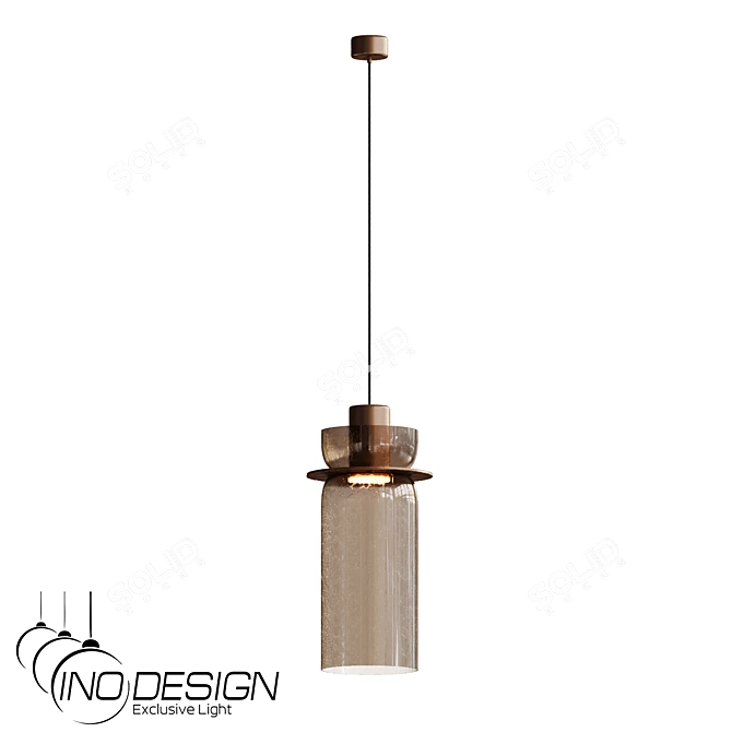 Modern Amber Glass Pendant Light 3D model image 1