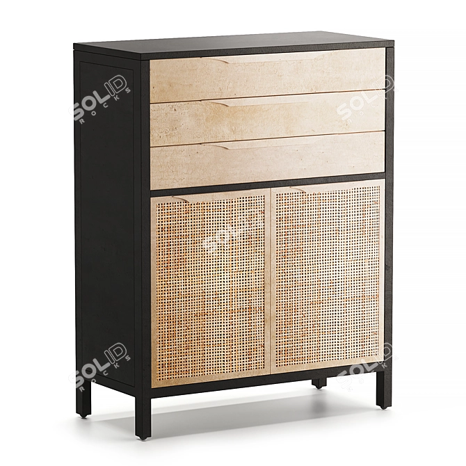 Modern Sydney Tall Dresser Furniture 3D model image 2