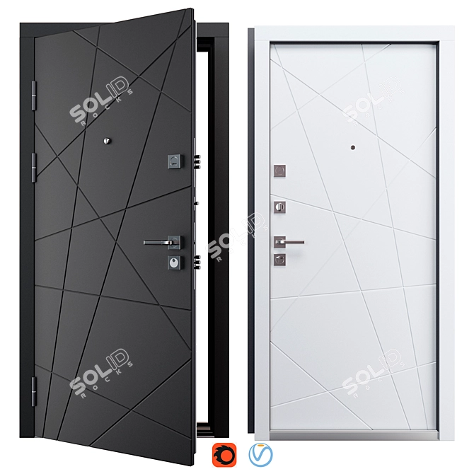 Staller 3K TR4 Metal Entry Door 3D model image 1