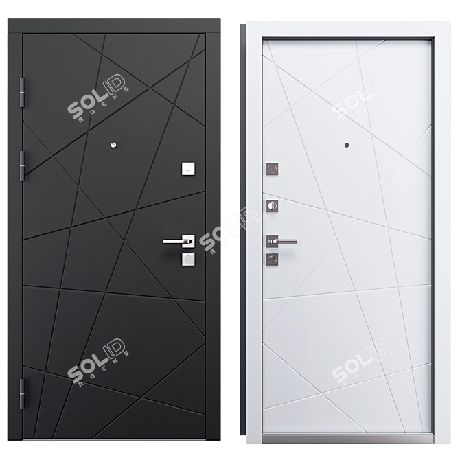 Staller 3K TR4 Metal Entry Door 3D model image 3