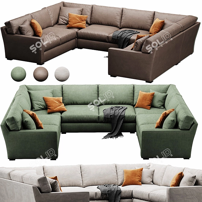 Convertible Crate&Barrel Axis Sofa 3D model image 1