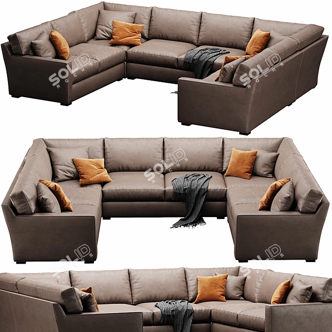 Convertible Crate&Barrel Axis Sofa 3D model image 2