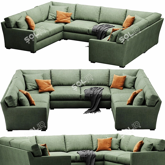 Convertible Crate&Barrel Axis Sofa 3D model image 3