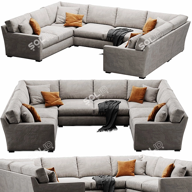 Convertible Crate&Barrel Axis Sofa 3D model image 4