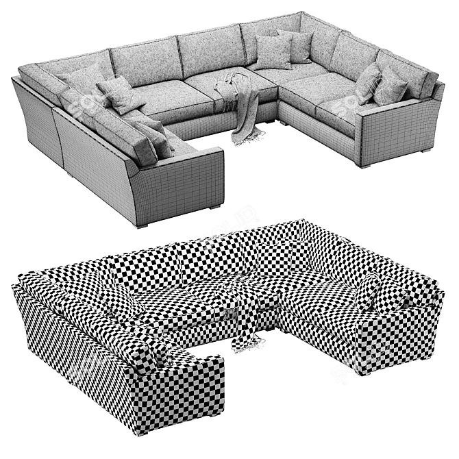 Convertible Crate&Barrel Axis Sofa 3D model image 5