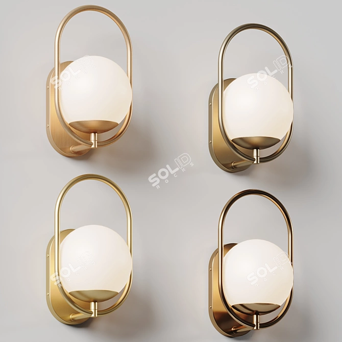 Minimalist Opal Glass Wall Sconce 3D model image 3