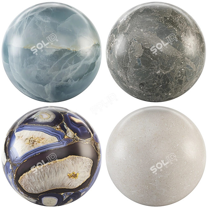 Glossy Marble Texture Collection 3D model image 1