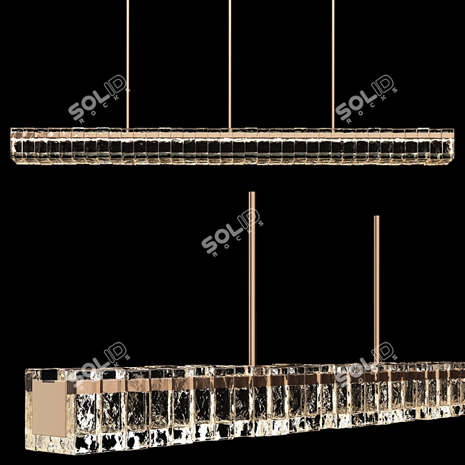 Gilded Chandelier Rack Pinion IMANUEL 3D model image 2