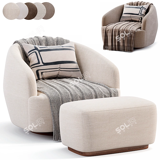 Elegant Sumo Lounge Chair Design 3D model image 1