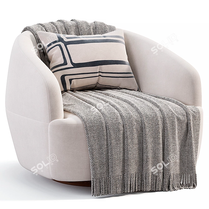 Elegant Sumo Lounge Chair Design 3D model image 3