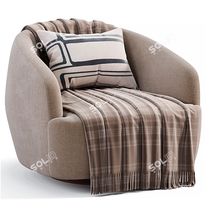 Elegant Sumo Lounge Chair Design 3D model image 6