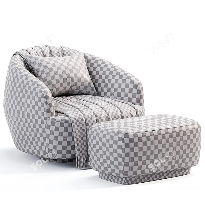 Elegant Sumo Lounge Chair Design 3D model image 7