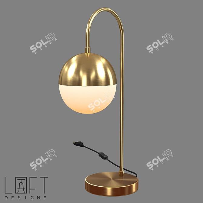 Vintage Metal Glass Table Lamp 3D model image 1