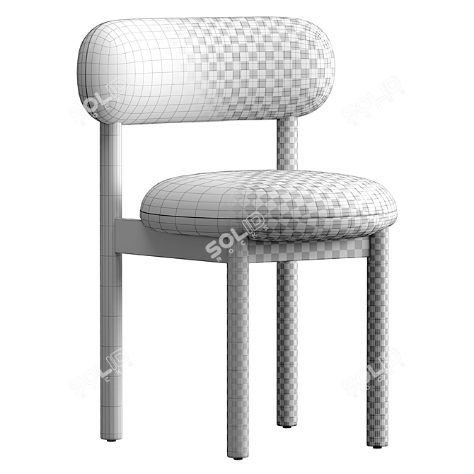 Modern Wood Dining Chair, Variety 3D model image 6