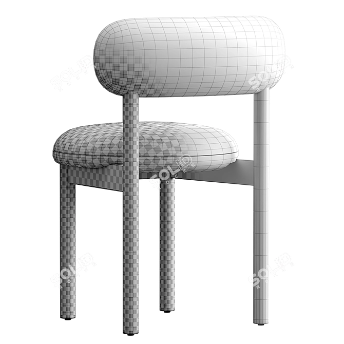 Modern Wood Dining Chair, Variety 3D model image 7