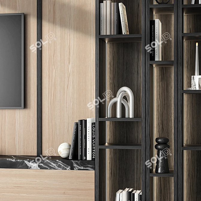 Modern TV Wall Mount Set 3D model image 3