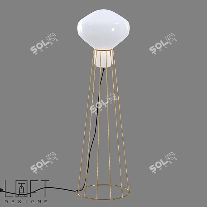 Metal Glass Floor Lamp 40W 3D model image 1