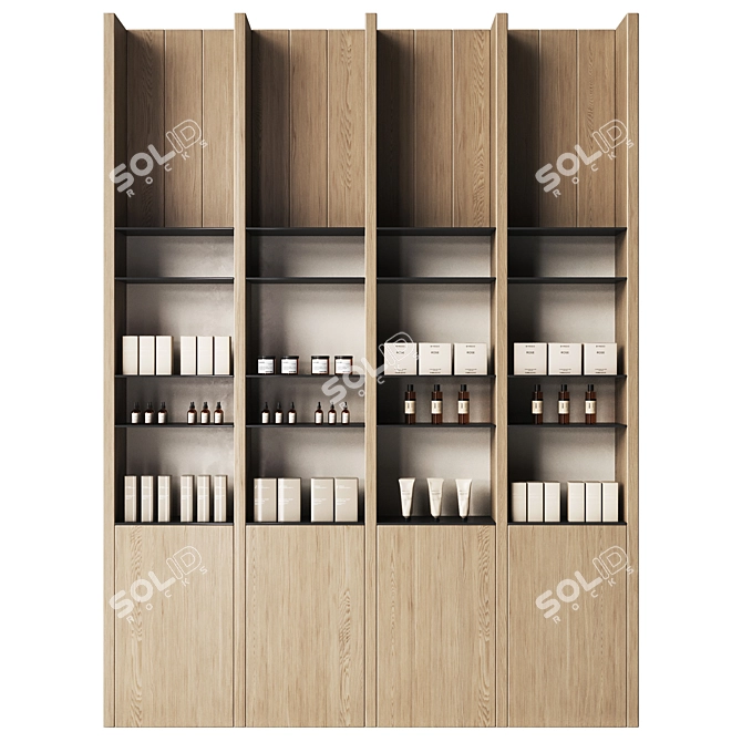 Eco Cosmetics Display Shelves 3D model image 1