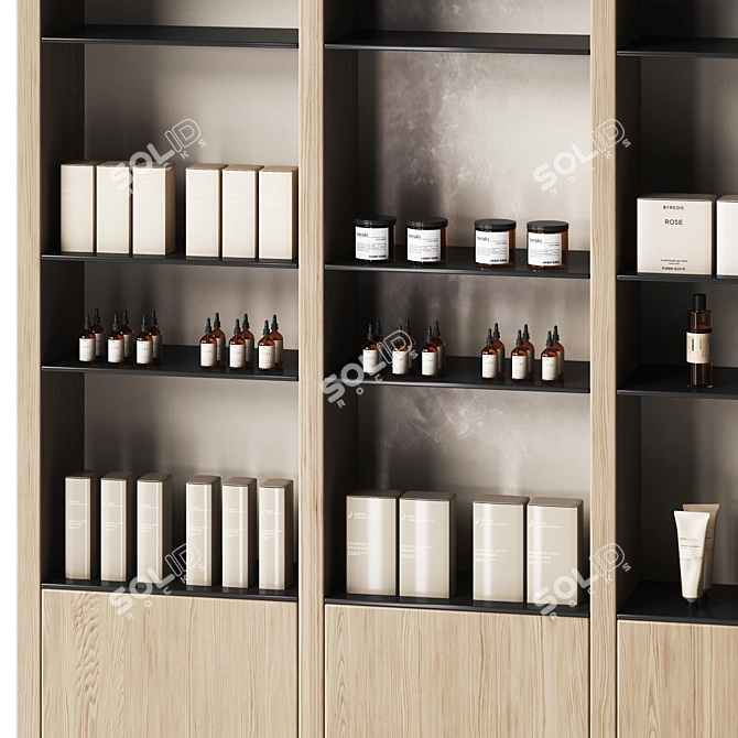 Eco Cosmetics Display Shelves 3D model image 2