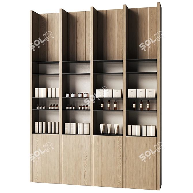 Eco Cosmetics Display Shelves 3D model image 3