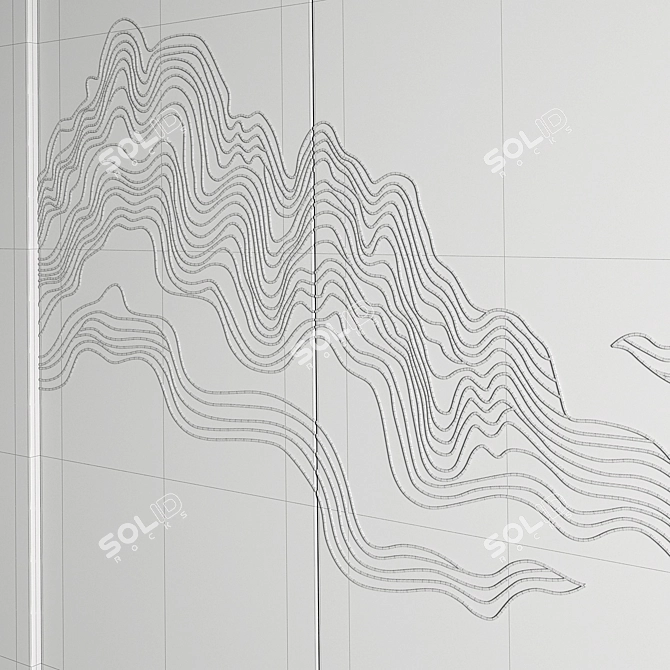 Wave 3 Decorative Panel 3D model image 10