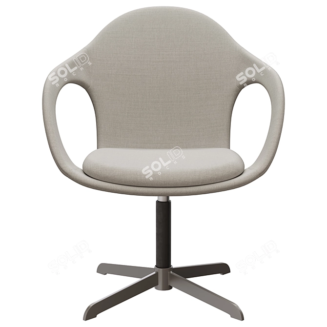 Magnus Textile Light Grey Chair 3D model image 2