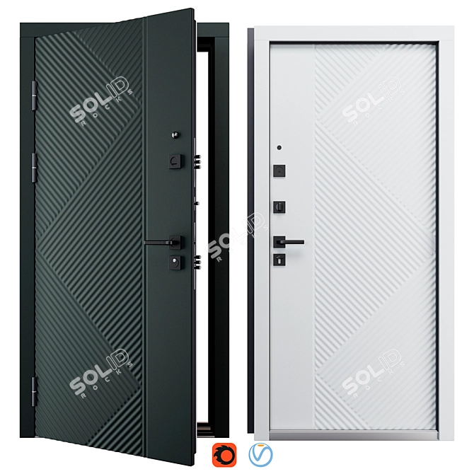 Staller TR3 Metal Entry Door 3D model image 1