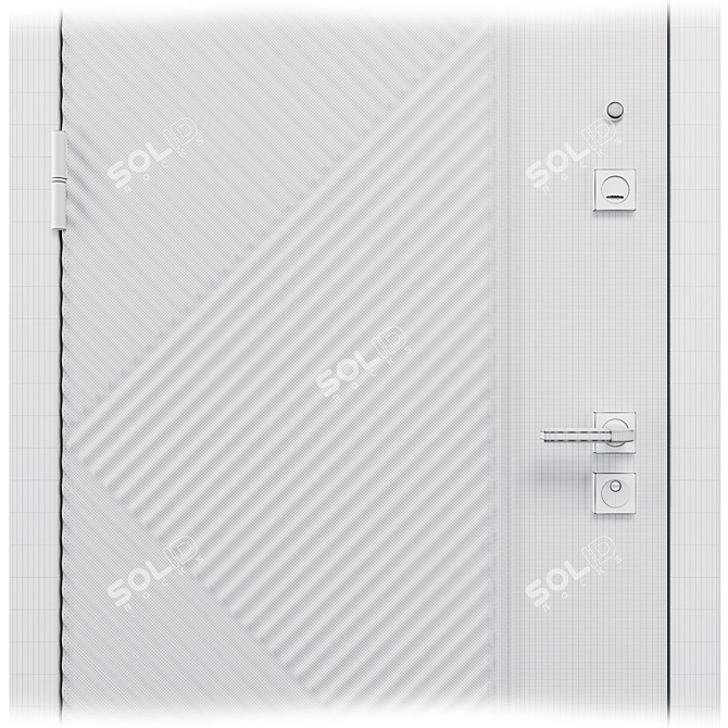 Staller TR3 Metal Entry Door 3D model image 7