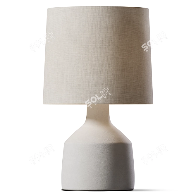 Sleek Concrete Table Lamp 3D model image 1