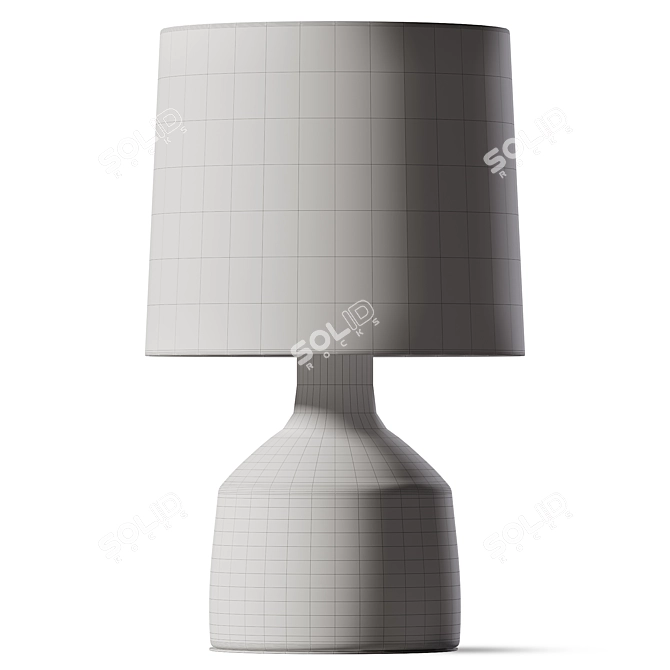 Sleek Concrete Table Lamp 3D model image 2