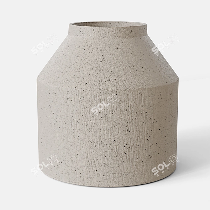 Textured Clay Vases Set 3D model image 3