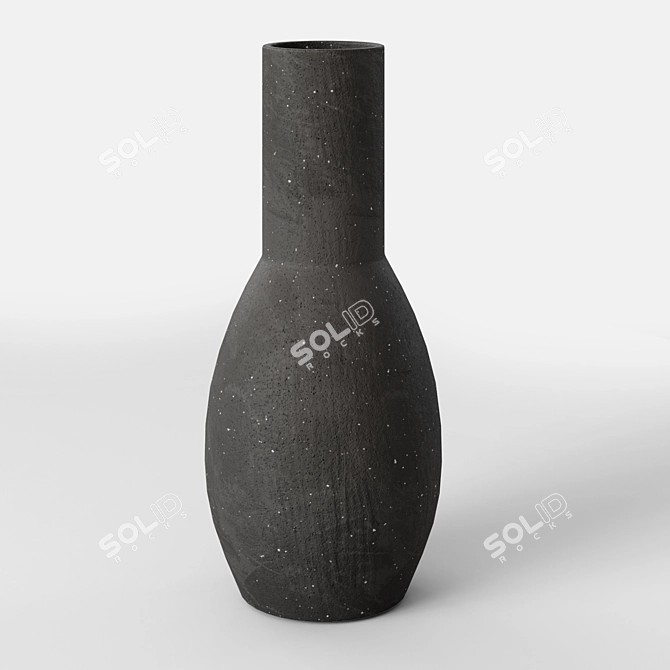 Textured Clay Vases Set 3D model image 5