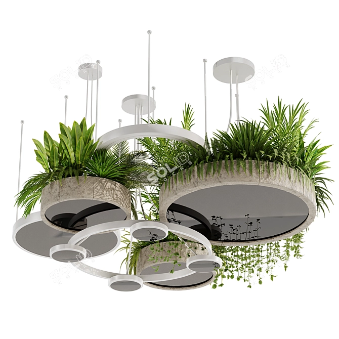 High-Quality Indoor Hanging Plant Set 3D model image 1