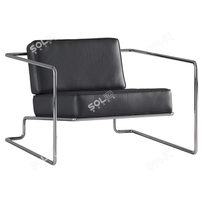 Elegant Saga Lounge Chair Fusion 3D model image 1