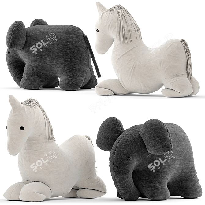 Cozy Plush Fabric Toys 3D model image 1