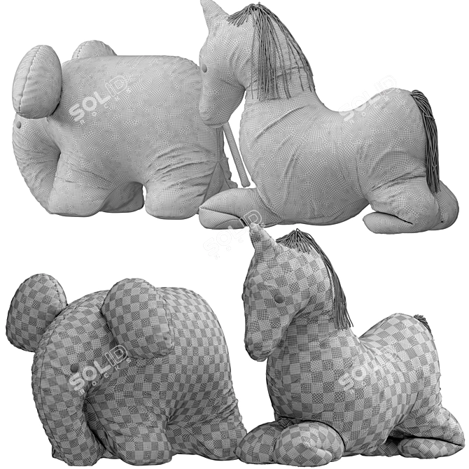 Cozy Plush Fabric Toys 3D model image 5