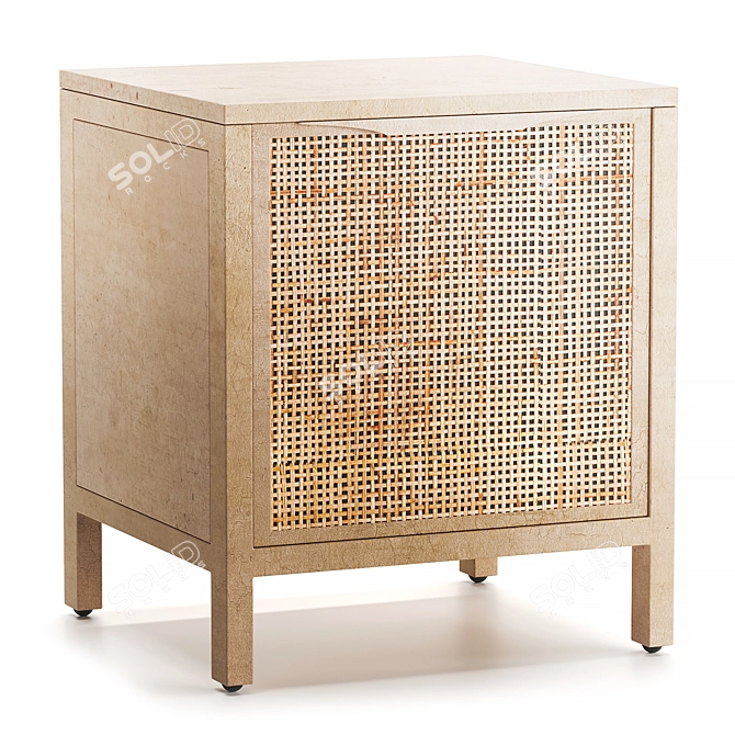 Modern Sydney Nightstand in Two Colors 3D model image 1