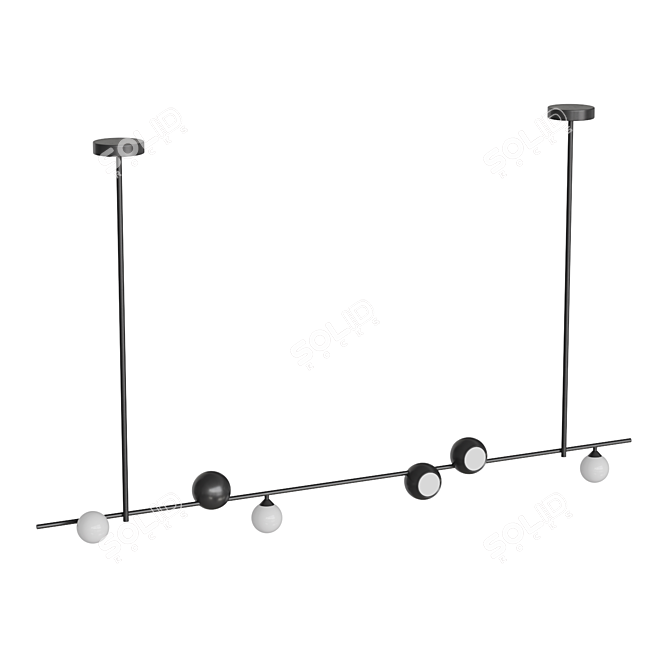 Sleek Design Alian Chandelier 3D model image 2