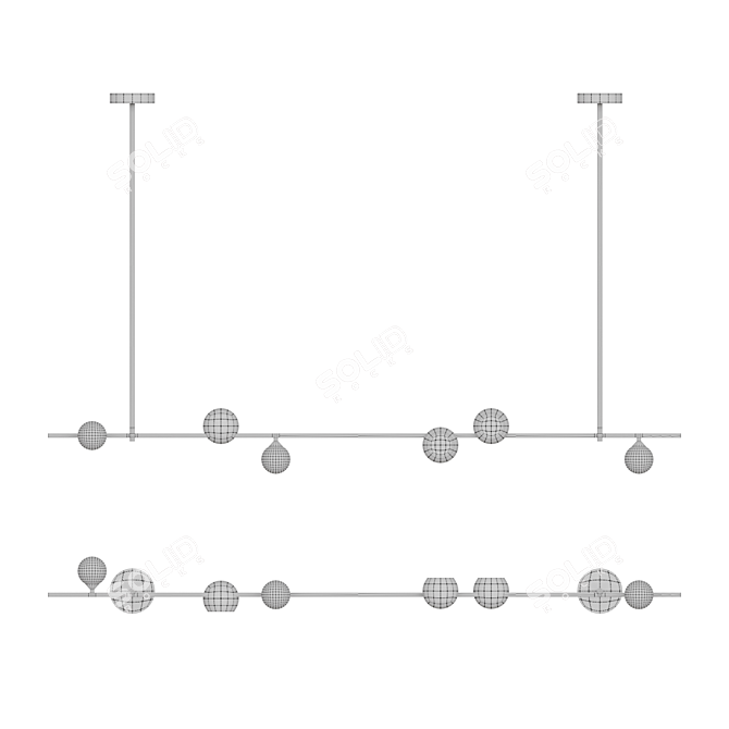 Sleek Design Alian Chandelier 3D model image 4