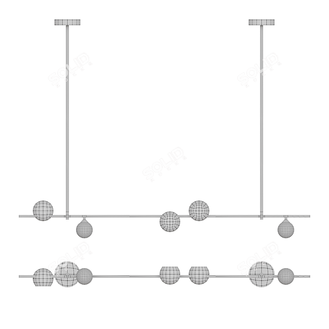 Sleek Design Alian Chandelier 3D model image 5