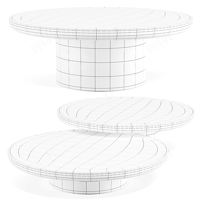 Brady Coffee Tables Set In Marble 3D model image 3