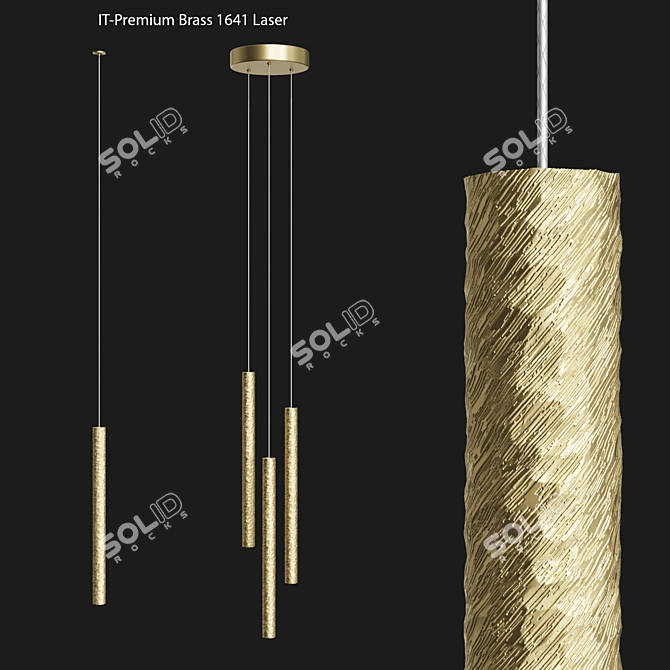 Integrator Premium Brass Pendant Light 3D model image 1